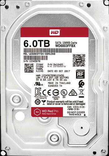Фото - Накопичувач HDD SATA 6.0TB WD Red Pro NAS 7200rpm 256MB (WD6003FFBX) | click.ua