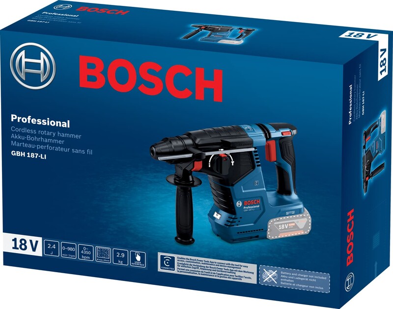 Перфоратор Bosch Professional GBH 187-LI SDS-Plus (0.611.923.020) без АКБ та ЗП