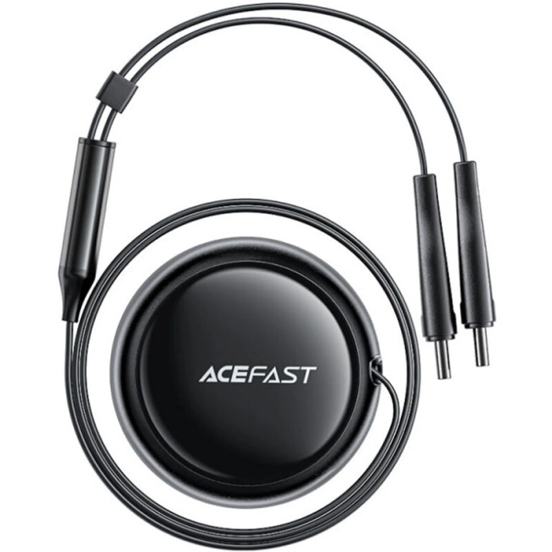 Автомобільний зарядний пристрій Acefast B13 (2xUSB-C+USB-A) + кабель USB Type-C 2in1, 53W Black (6974316282921)