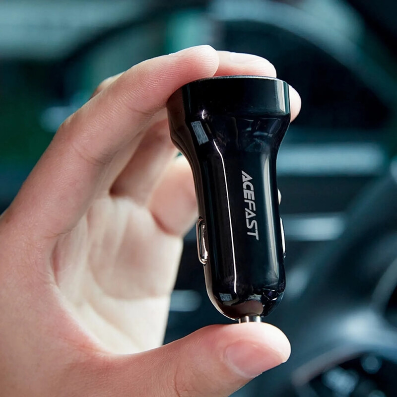 Автомобільний зарядний пристрій Acefast B4 (USB-C + USB-A) 66W Black (6974316280392)