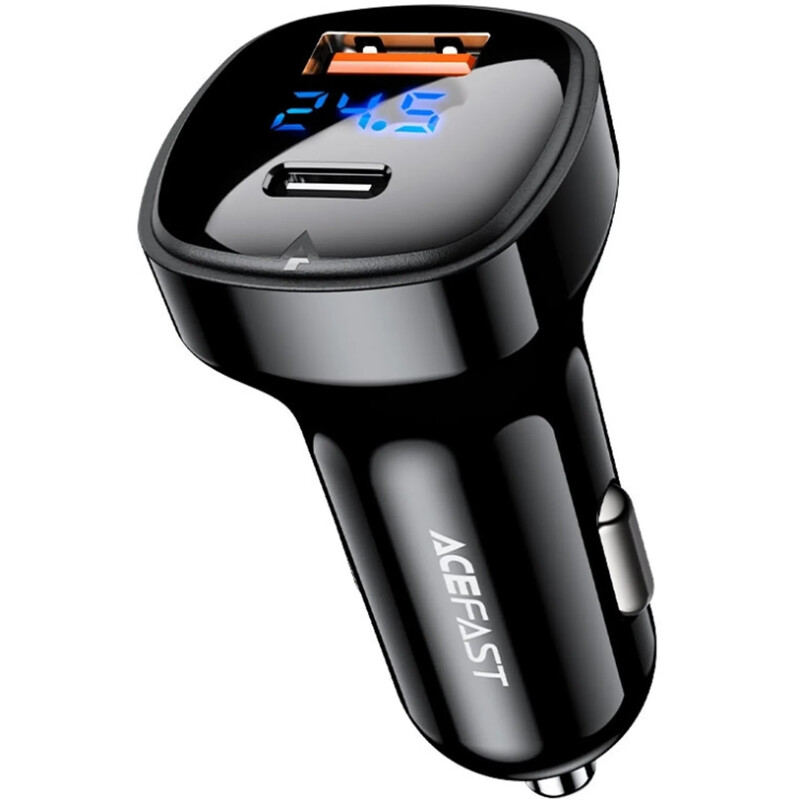 Автомобільний зарядний пристрій Acefast B4 (USB-C + USB-A) 66W Black (6974316280392)