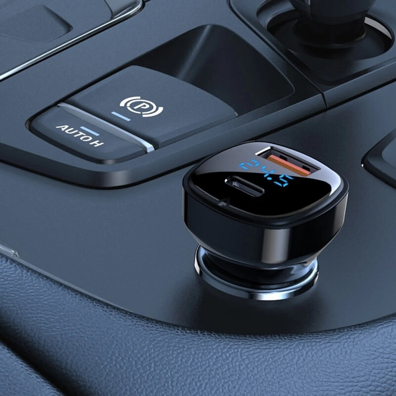 Автомобільний зарядний пристрій Acefast B4 (USB-C + USB-A) 66W Black (6974316280392)