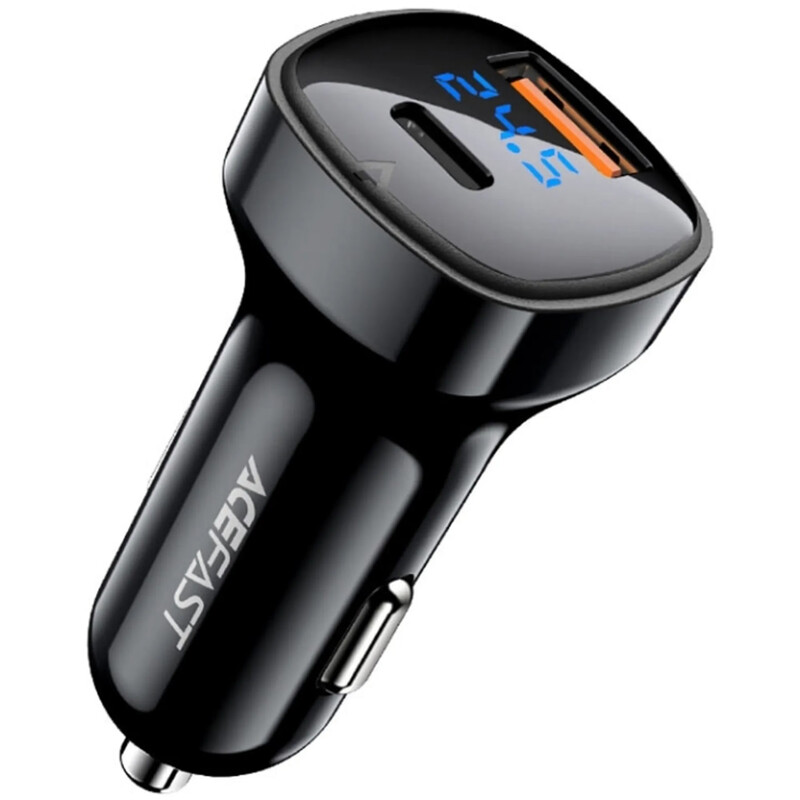 Автомобільний зарядний пристрій Acefast B4 (USB-C + USB-A) 66W Black (6974316280392)