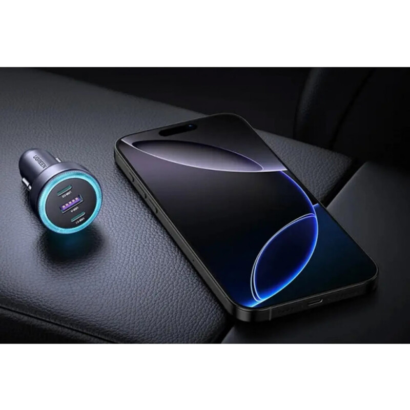 Автомобільний зарядний пристрій Ugreen EC307 (2xUSB-C + USB-A) QC 4.0 30W Grey (45843)