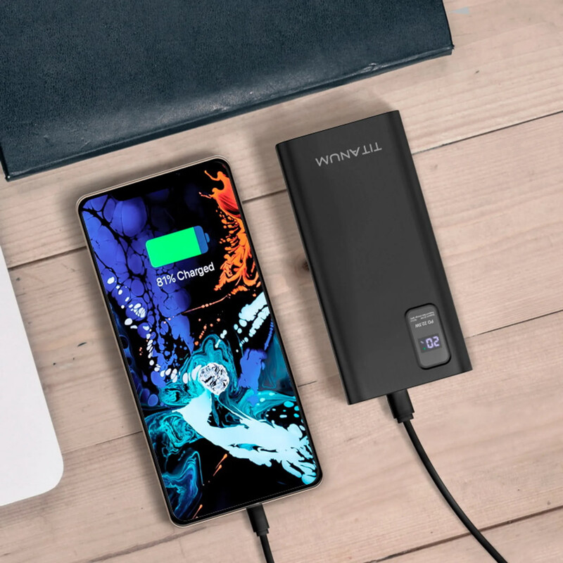 Универсальная мобильная батарея Titanum 727S 20000mAh, 22.5W Black