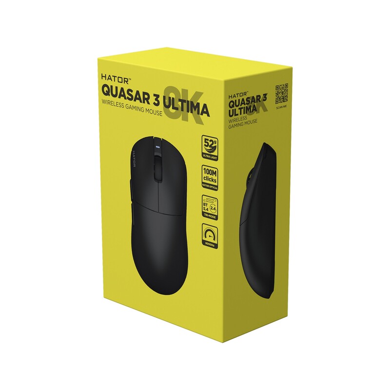Мышь беспроводная Hator Quasar 3 Ultima 8K Wireless Black (HTM762)