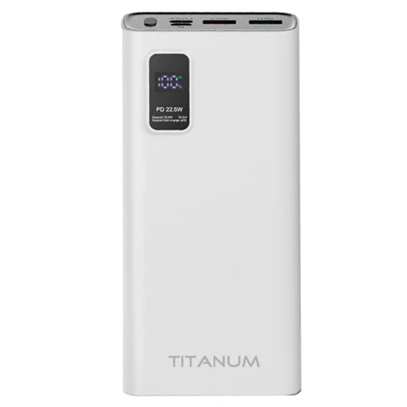 Универсальная мобильная батарея Titanum 727S 20000mAh, 22.5W White