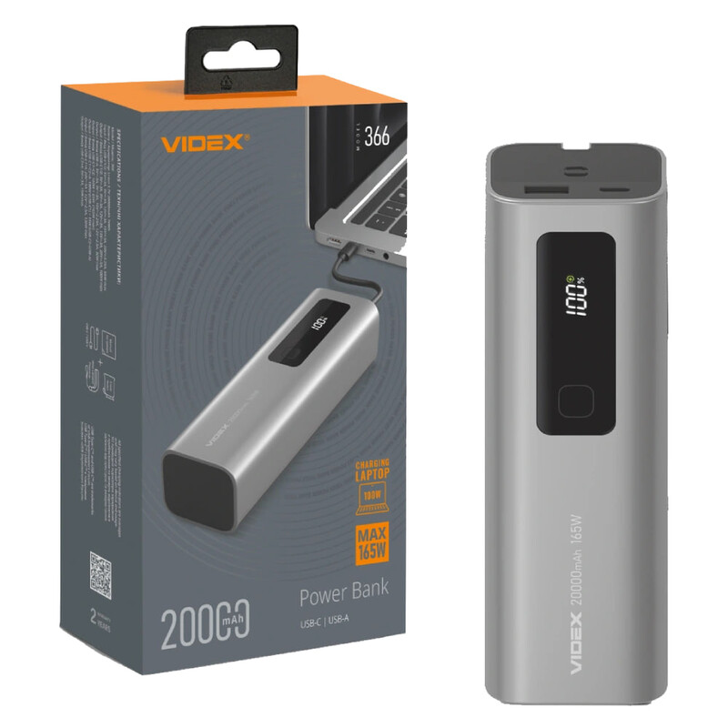 Универсальная мобильная батарея Titanum VPB-366 20000mAh, PD100W Grey