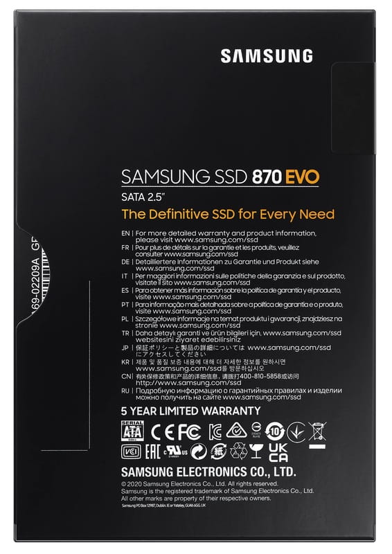 Накопитель SSD  500GB Samsung 870 EVO 2.5" SATAIII MLC (MZ-77E500B/EU)