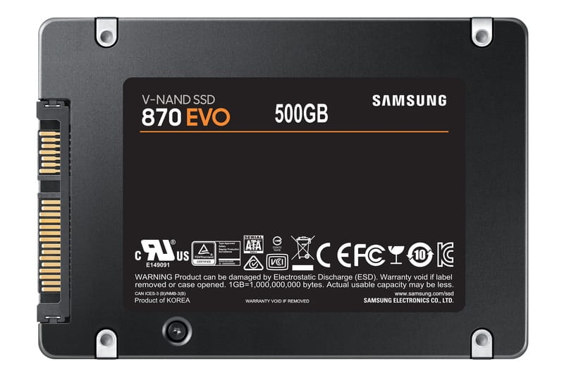 Накопичувач SSD  500GB Samsung 870 EVO 2.5" SATAIII MLC (MZ-77E500B/EU)