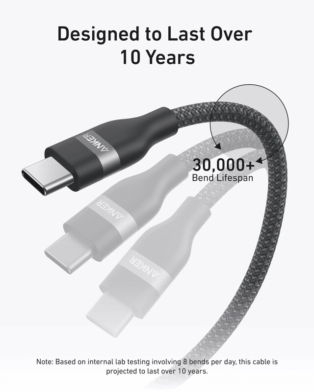 Кабель Anker Upcycled-Braided USB-C - USB-C (M/M), 240W, 1.8 м, Black (A82E2H12)