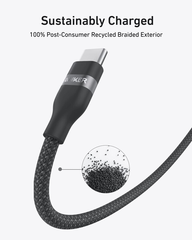 Кабель Anker Upcycled-Braided USB-C - USB-C (M/M), 240W, 1.8 м, Black (A82E2H12)