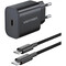 Фото - Мережевий зарядний пристрій Vention G16B0 20W USB-C Black + кабель USB Type-C (G16B0-EU) | click.ua