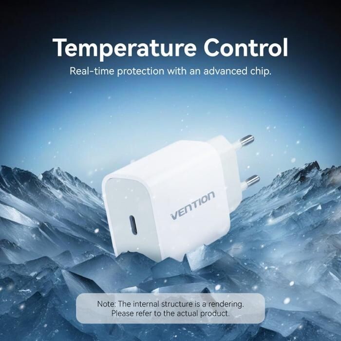 Сетевое зарядное устройство Vention G17W0 20W USB-C White + кабель Lightning (G17W0-EU)