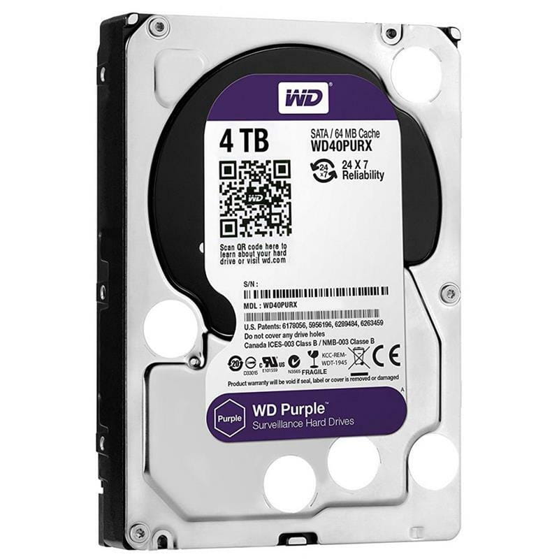 Накопитель HDD SATA 4.0TB WD Purple 5400rpm 64MB (WD40PURZ)