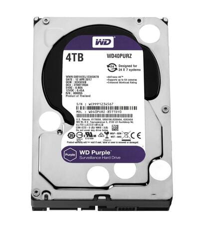 Купити Накопичувач HDD SATA 4.0TB WD Purple 5400rpm 64MB (WD40PURZ) Фото - Накопичувач HDD SATA 4.0TB WD Purple 5400rpm 64MB (WD40PURZ) | click.ua
