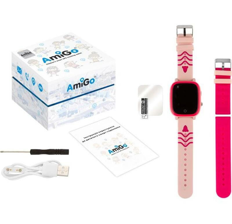 Детские смарт-часы AmiGo GO005 4G WIFI Thermometer Pink