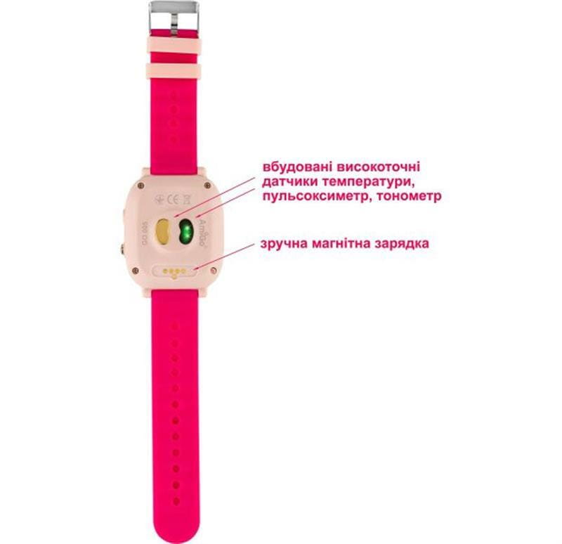 Дитячий смарт-годинник AmiGo GO005 4G WIFI Thermometer Pink