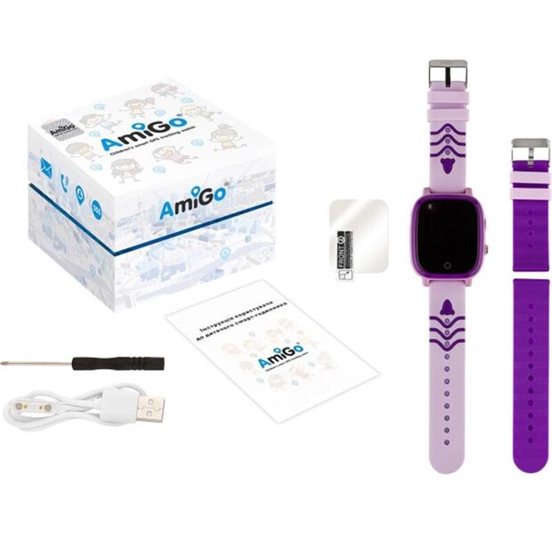 Дитячий смарт-годинник AmiGo GO005 4G WIFI Thermometer Purple
