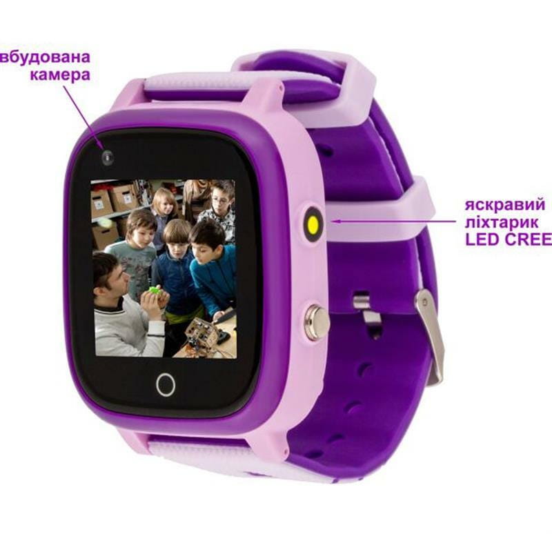 Детские смарт-часы AmiGo GO005 4G WIFI Thermometer Purple
