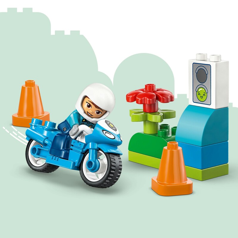 Конструктор LEGO Duplo Town Синий полицейский мотоцикл (10471)