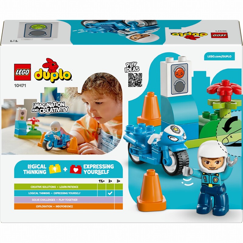 Конструктор LEGO Duplo Town Синий полицейский мотоцикл (10471)
