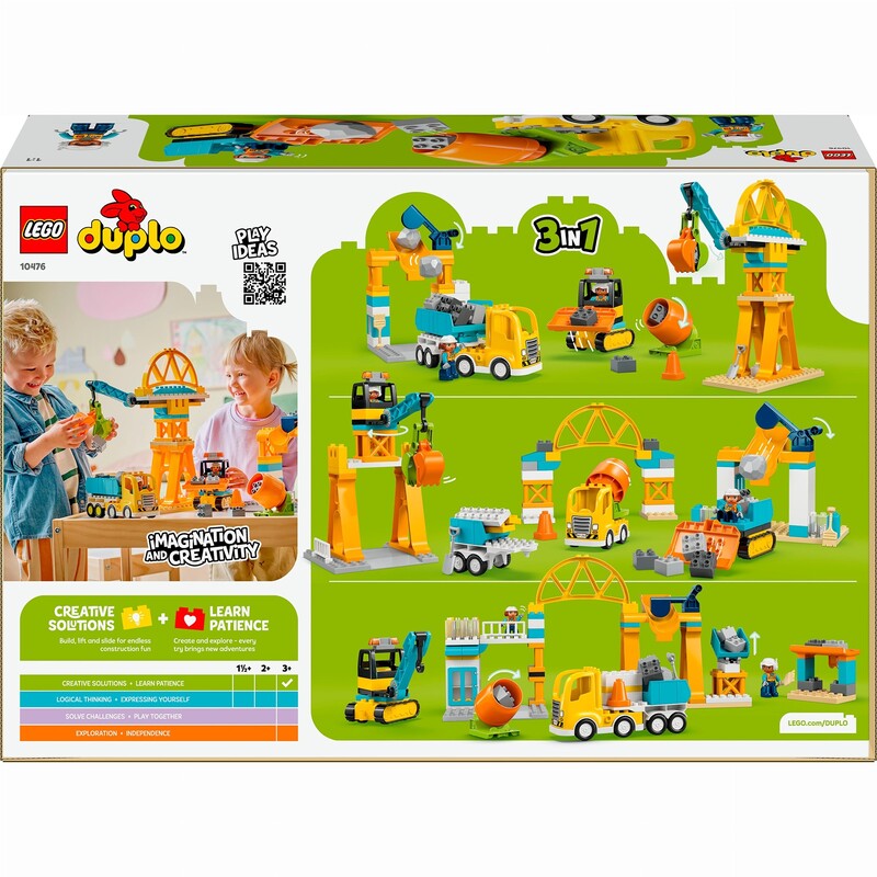 Конструктор LEGO Duplo Town 3-в-1 Строительная площадка и техника (10476)