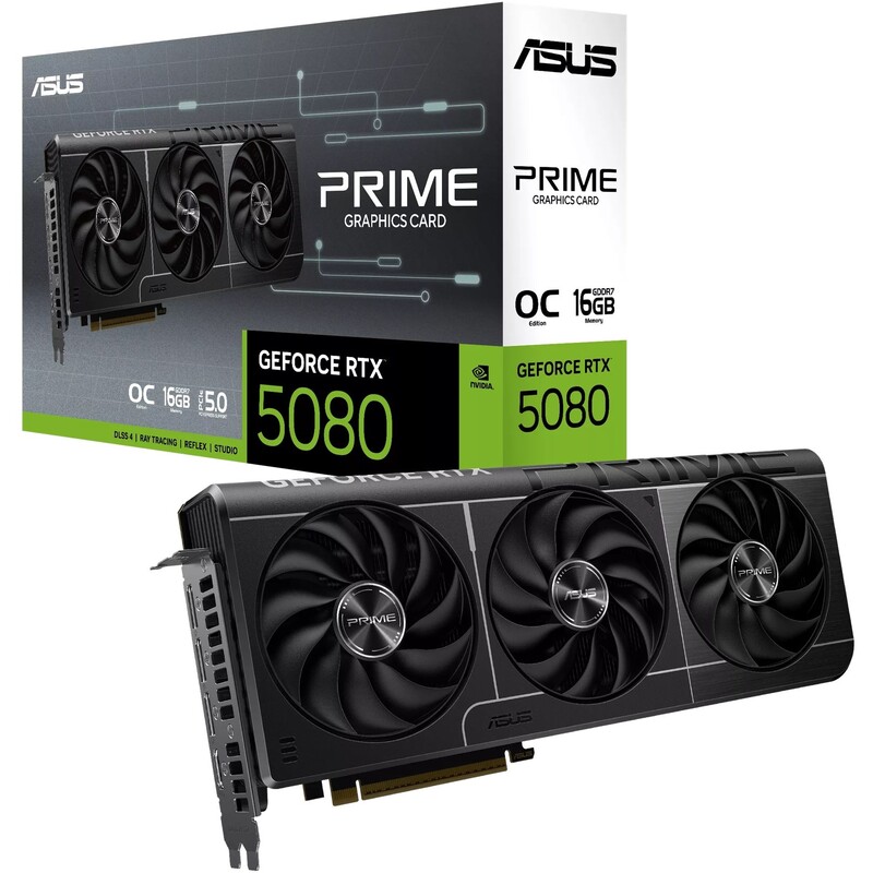 Видеокарта GF RTX 5080 16GB GDDR7 Prime Evo OC Asus (PRIME-RTX5080-O16G-EVO)