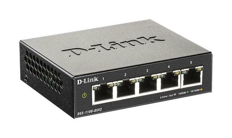 Коммутатор D-Link DGS-1100-05V2 (5xGE Easy Smart)