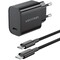 Фото - Мережевий зарядний пристрій Vention G18B0 30W USB-C Black + кабель USB Type-C (G18B0-EU) | click.ua