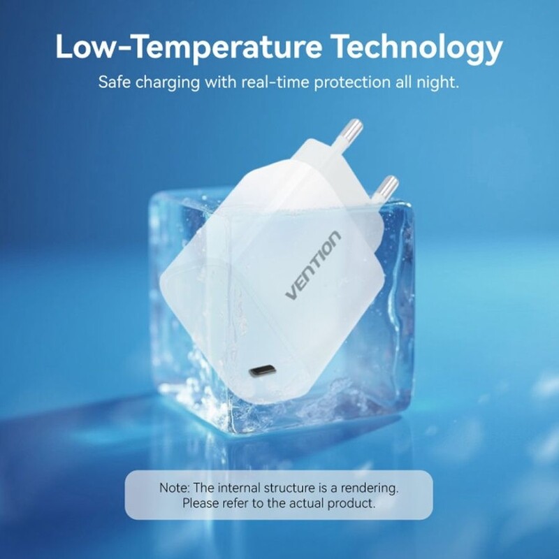Мережевий зарядний пристрій Vention G18W0 30W USB-C White + кабель USB Type-C (G18W0-EU)
