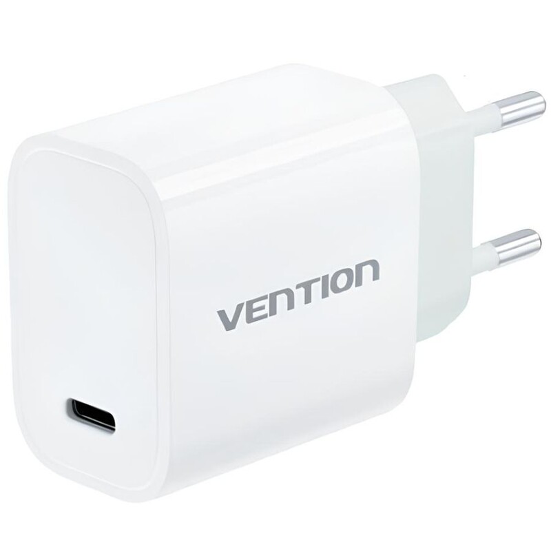Мережевий зарядний пристрій Vention G18W0 30W USB-C White + кабель USB Type-C (G18W0-EU)
