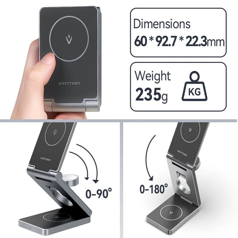 Сетевое зарядное устройство Vention FGFH0 15W Gray