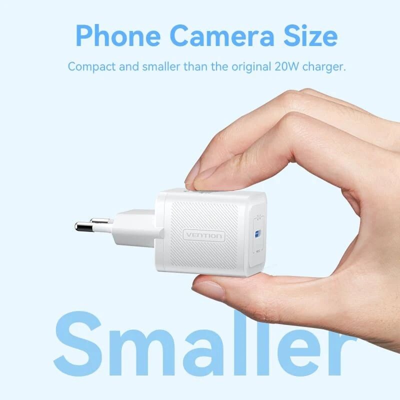 Сетевое зарядное устройство Vention FEPW0 20W USB-C White + кабель USB Type-C (TZ-FEPW0-EU-01)