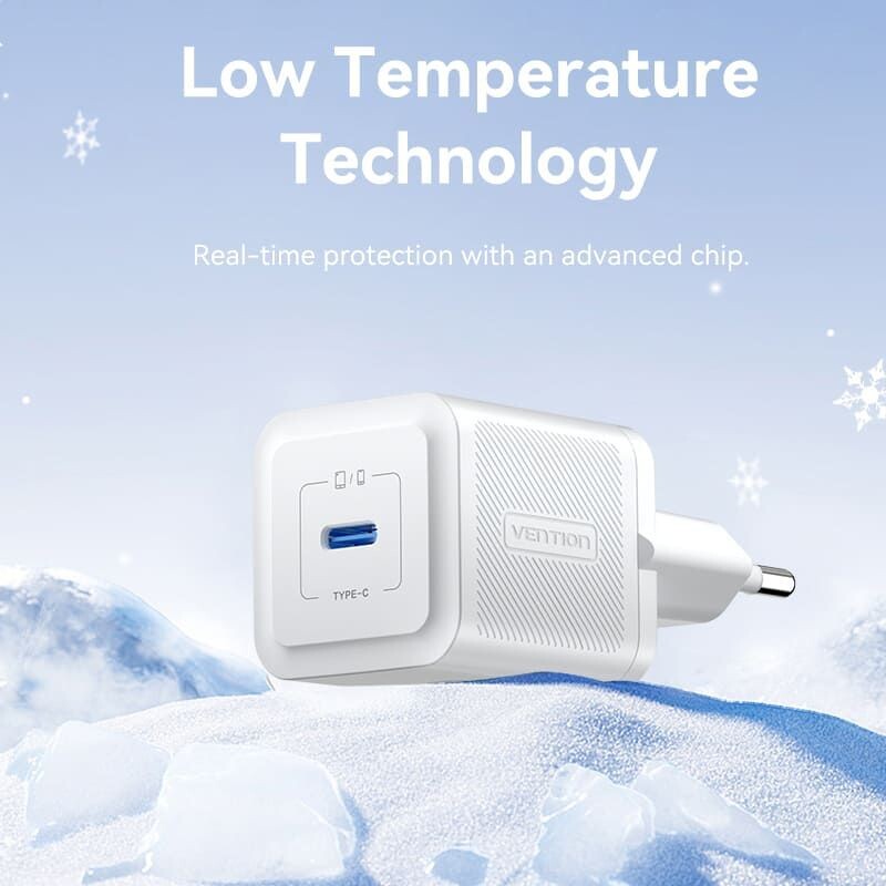 Сетевое зарядное устройство Vention FEPW0 20W USB-C White + кабель USB Type-C (TZ-FEPW0-EU-01)