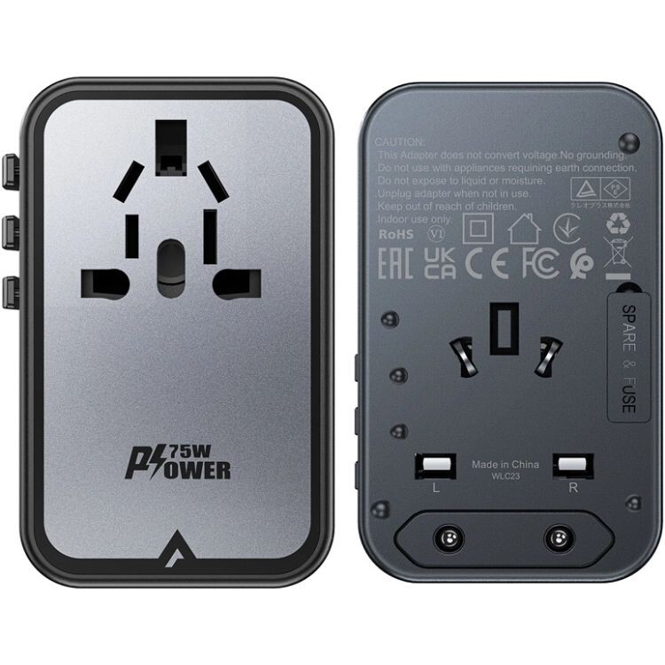 Сетевое зарядное устройство Acefast GaN Z1 Travel 72W 2xUSB-A+3xUSB-C Black (6974316282495)