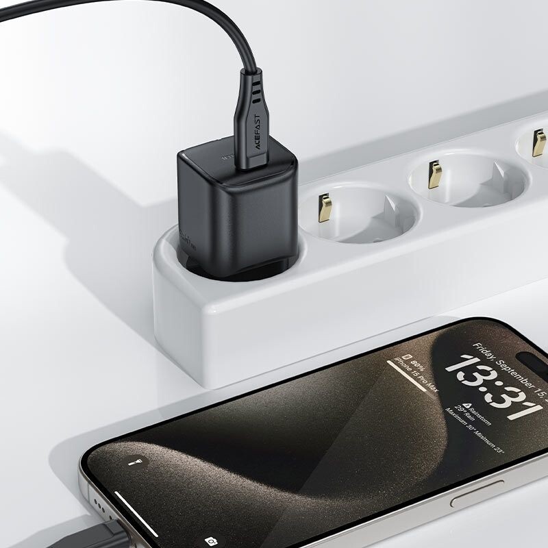 Сетевое зарядное устройство Acefast GaN A73 mini 20W USB-C Black (6974316282648)