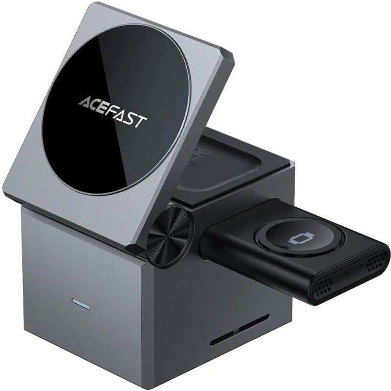 Беспроводное зарядное устройство Acefast E18 Rubik`s 3-in-1 15W Black (6974316282884)