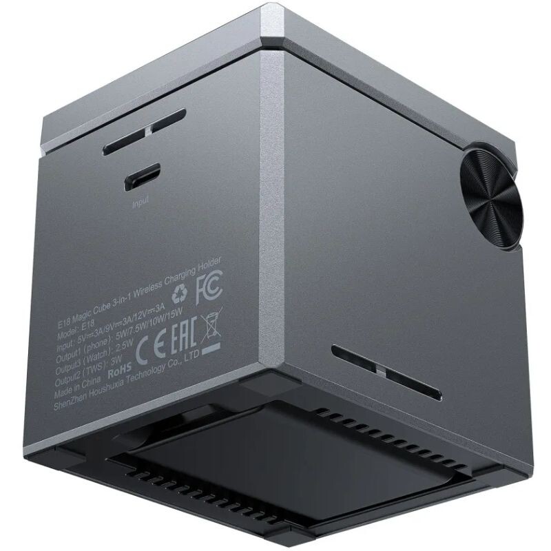 Беспроводное зарядное устройство Acefast E18 Rubik`s 3-in-1 15W Black (6974316282884)