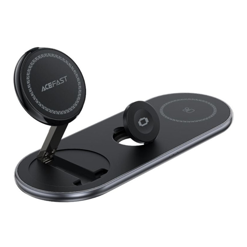 Беспроводное зарядное устройство Acefast E19 Qi2 3-in-1 15W Black (6974316283096)