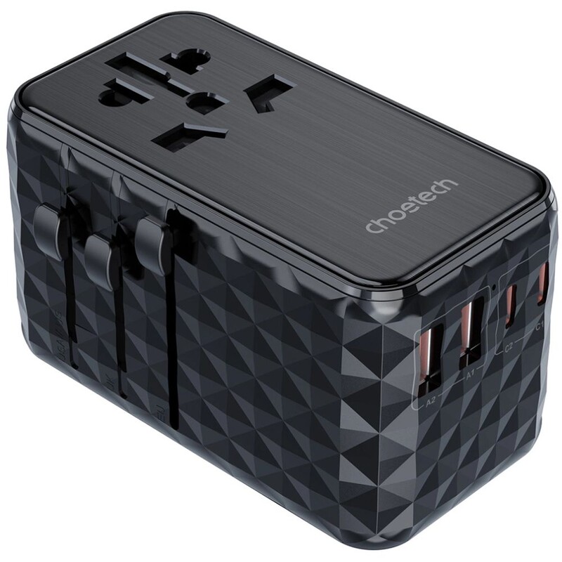 Сетевое зарядное устройство Choetech сharger diamond 100W 2xUSB-A+2xUSB-C Black (PD6028-BK)