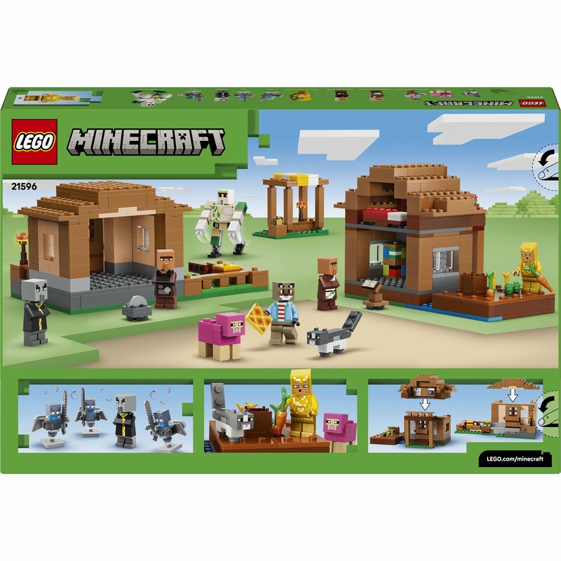 Конструктор LEGO Minecraft Нападение вызывателя на деревню (21596)