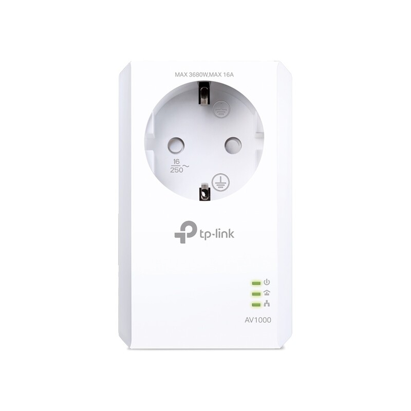 Адаптер Powerline TP-Link TL-PA7017p (AV2 1000, 1xGE, розетка, 1-pack)