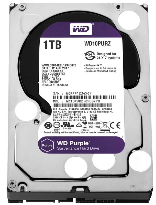 Накопичувач HDD SATA 1.0TB WD Purple 5400rpm 64MB (WD10PURZ) Refurbished