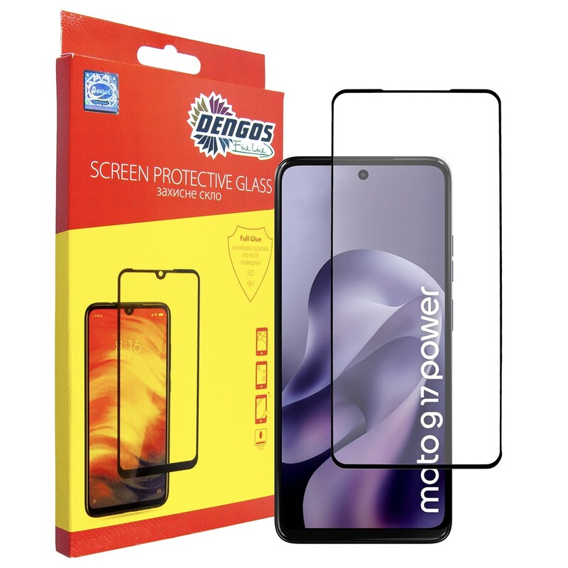Защитное стекло Dengos для Motorola Moto G57/G57 Power Black Full Glue (TGFG-448)