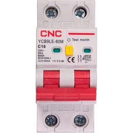Диференційний автоматичний вимикач CNC Electric YCB9LE-80M 2P C16 6000A 30mA 230V (NV821877)