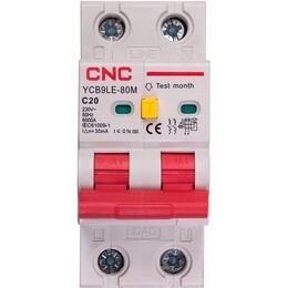 Диференційний автоматичний вимикач CNC Electric YCB9LE-80M 2P C20 6000A 30mA 230V (NV821884)