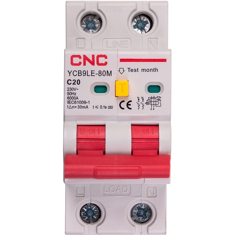 Диференційний автоматичний вимикач CNC Electric YCB9LE-80M 2P C20 6000A 30mA 230V (NV821884)
