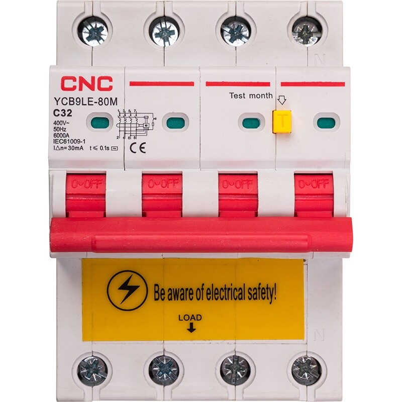 Диференційний автоматичний вимикач CNC Electric YCB9LE-80M 4P C16 6000A 30mA 230V (NV821921)