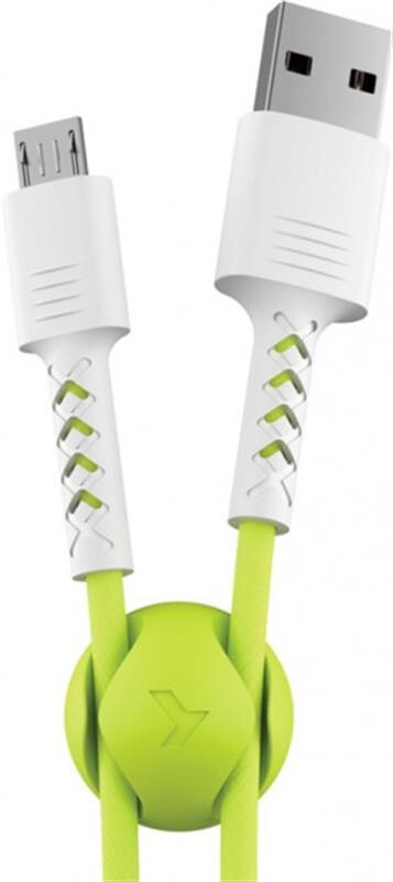 Кабель Pixus Soft USB-MicroUSB 1м White/Lime (PXS SmW/L)